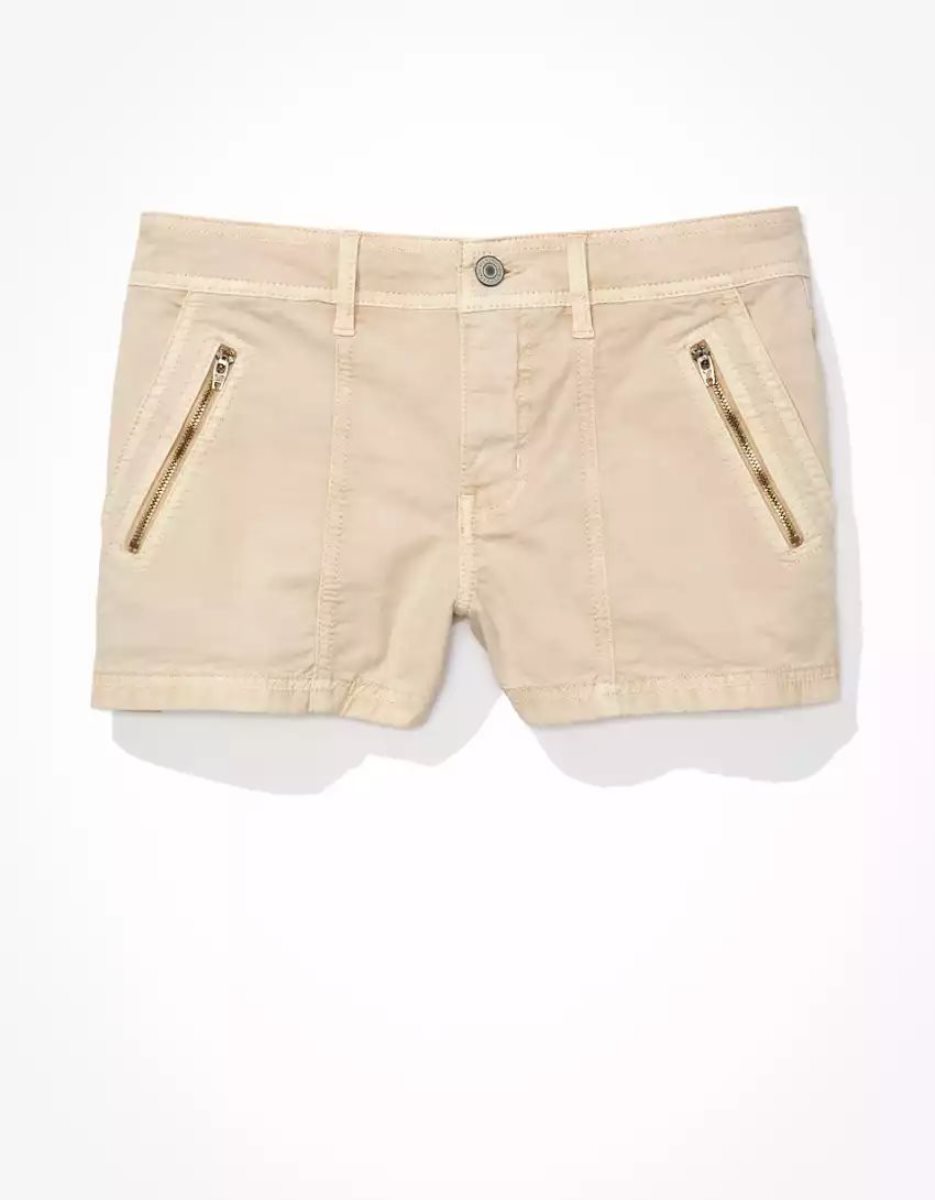 Shorts American Eagle AE Snappy Stretch Low-Rise Kaki Clair Femme | JAR-51237202